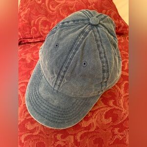 Washed Denim Blue Baseball Cap - Unbranded